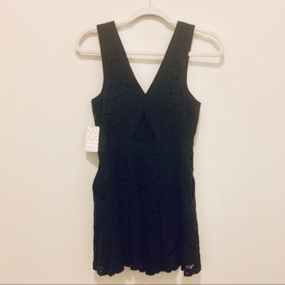 Free People Black Lace Dress with POCKETS - Picture 4 of 7